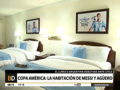 La habitación de Messi y Agüero