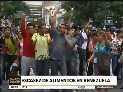Protestas por la escasez de alimentos en Venezuela