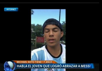 Habla el joven que abrazó a Messi