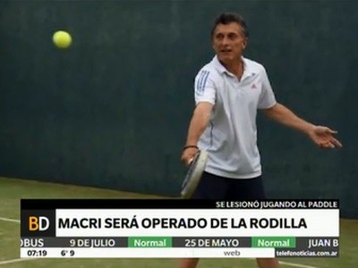 Operan a Macri de su lesión en la rodilla