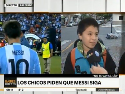 Los chicos piden que Messi siga