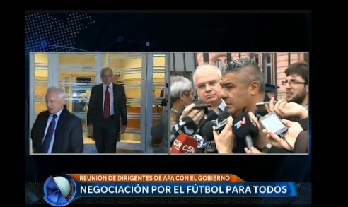 Negociación en Casa de Gobierno por el Fútbol para todos