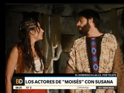 Los actores de Moisés con Susana