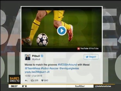 También Pitbull se ocupó de Messi