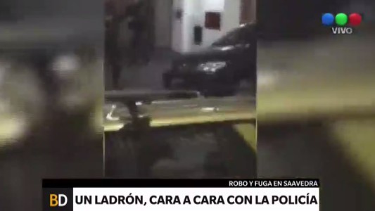 Un ladrón, cara a cara con la policía
