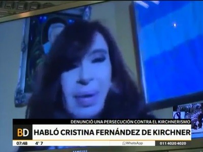 Cristina denunció persecuciones y dijo que hay "presos políticos"