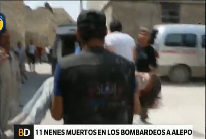 Once nenes muertos en bombardeos a Alepo
