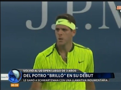 Del Potro debutó en el US Open con un triunfo ante Shwartzman