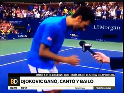 US Open: Djokovic celebró su triunfo imitando a Phil Collins