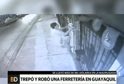 Trepó, robó, lo filmaron pero no pudieron atraparlo