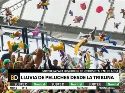 Llovieron peluches desde la tribuna en un partido del fútbol holandés
