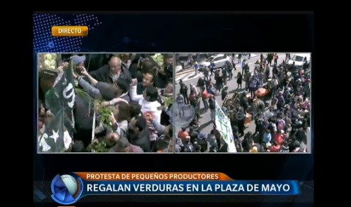 Productores regalan 20 mil kilos de verdura en Plaza de Mayo y el Gobierno cuestionó que "esto no lo hacían antes"