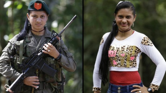 Diez fotos que muestran el increíble cambio de mujeres guerrilleras al dejar las FARC