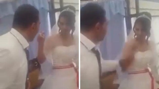Video viral: la broma del casamiento no le cayó bien al novio y casi se arruina la fiesta