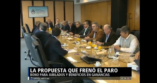 Tras la reunión con la CGT, el Gobierno anunció un bono de $1000 para jubilados y beneficiarios de la AUH