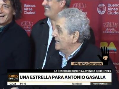 Una estrella para Antonio Gasalla en la Avenida Corrientes