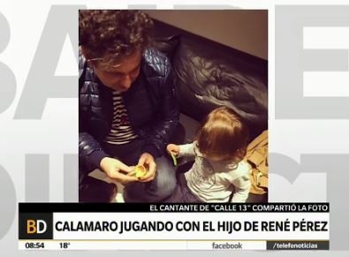 Calamaro jugó con el hijo de René Pérez y Soledad Fandiño