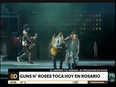 Guns N' Roses se presenta esta noche en Rosario