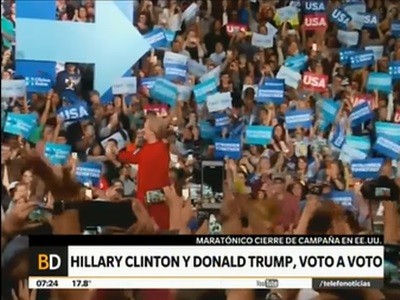 El cierre de campañas de Hillary Clinton y Donald Trump