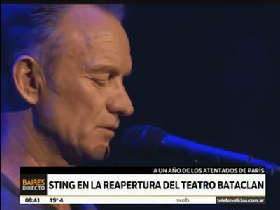 Sting en la rapertura del teatro Bataclan, en París