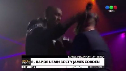 El rap de Usain Bolt y James Corden