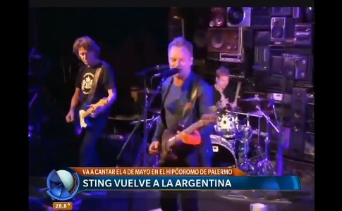 Sting se presentará en mayo en Palermo
