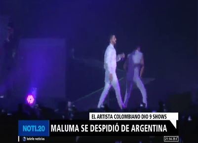 Maluma se despidió de Argentina