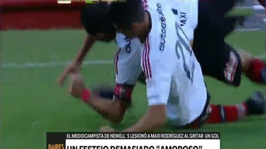 Amoroso lo lesionó en el festejo