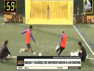Messi y Suárez contra un dron