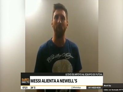 El saludo de Messi al equipo de Futsal de Newell's
