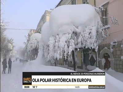 Unos treinta muertos en Europa a causa de la ola de frío polar