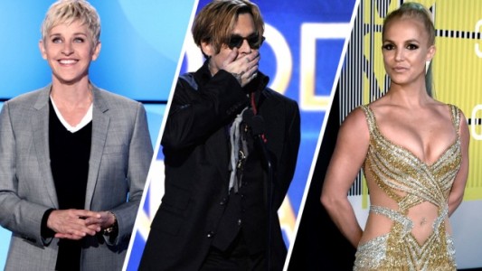 Ellen DeGeneres, Johnny Depp y Britney Spears, los grandes ganadores