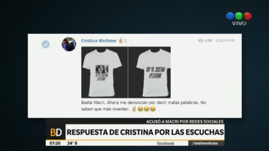 Cristina Kirchner: "Ahora me denuncian por decir malas palabras"