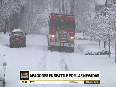 Apagones en Seattle por las nevadas