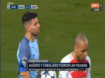 Con gran partido del Kun Agüero el Manchester City derrotó al Mónaco 5 a 3