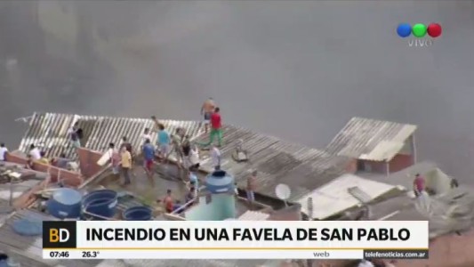 Un incendio en una favela de San Pablo consumió 50 viviendas