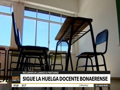 Los docentes siguen el paro en la provincia de Buenos Aires