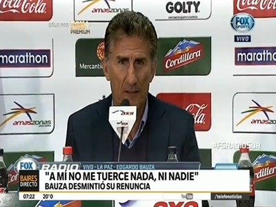 Bauza dice que no renuncia:"a mí no me tuerce nadie"
