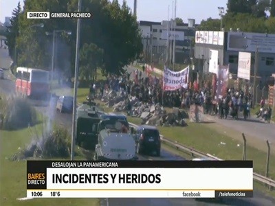 Seis manifestantes detenidos y cuatro heridos en los enfrentamientos de la Panamericana