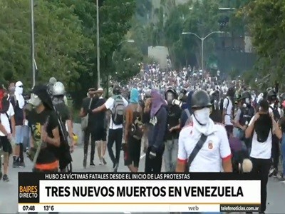 Otros tres muertos en Venezuela por los "plantones" de la oposición
