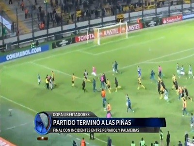 Copa Libertadores: batalla campal en la cancha y las tribunas