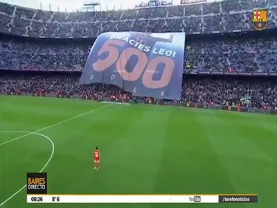 Goleada del Barcelona y homenaje a Messi