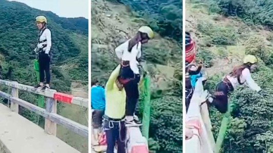 El escalofriante accidente durante un salto de bungee jumping