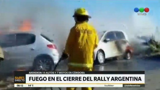 Incendio intencional al cierre del Rally Argentina