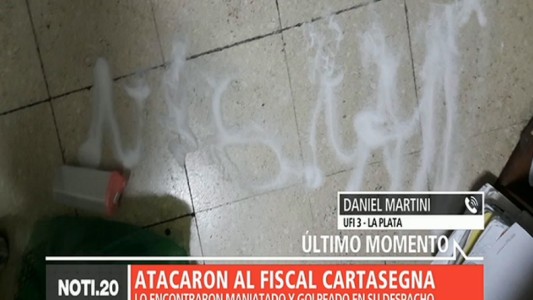 Ataque al fiscal Cartasegna: escribieron "Nisman" con azúcar