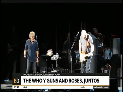 The Who y Guns n'Roses, juntos en La Plata