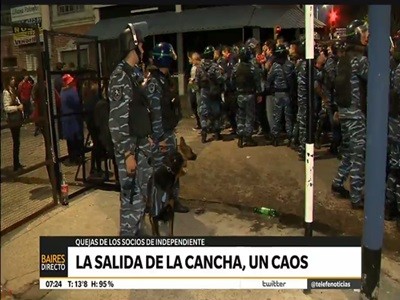 Un caos a la salida del clásico de Avellaneda