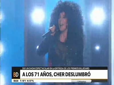 Cher, a los 71 años, deslumbró en los Billboard