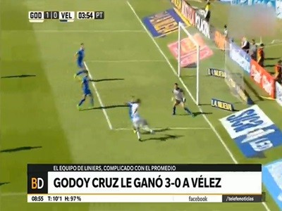 Godoy Cruz le ganó 3 a 0 a Vélez