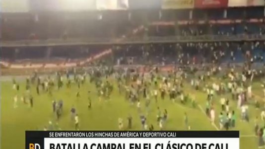 Batalla campal en el clásico de Cali